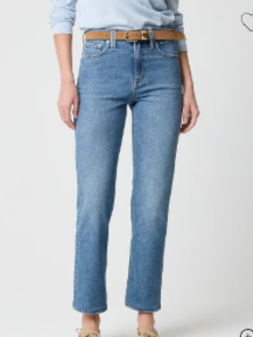 J. Crew Women's Mid-Rise Straight Leg Bright Cyan Wash Jeans